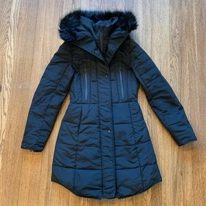 Zara long down jacket black